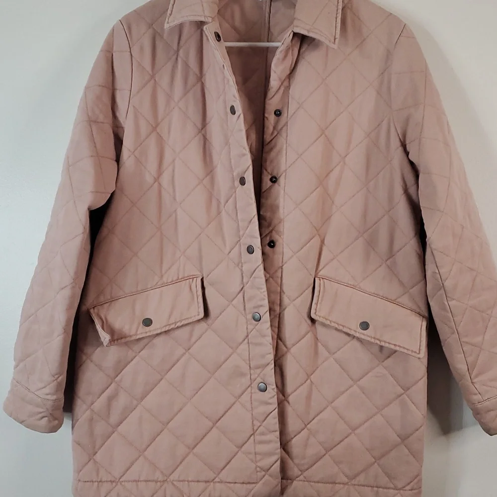 Joie Quilted Barn Jacket Size Small Preppy Utility Blush Pink - Picture 3 of 14